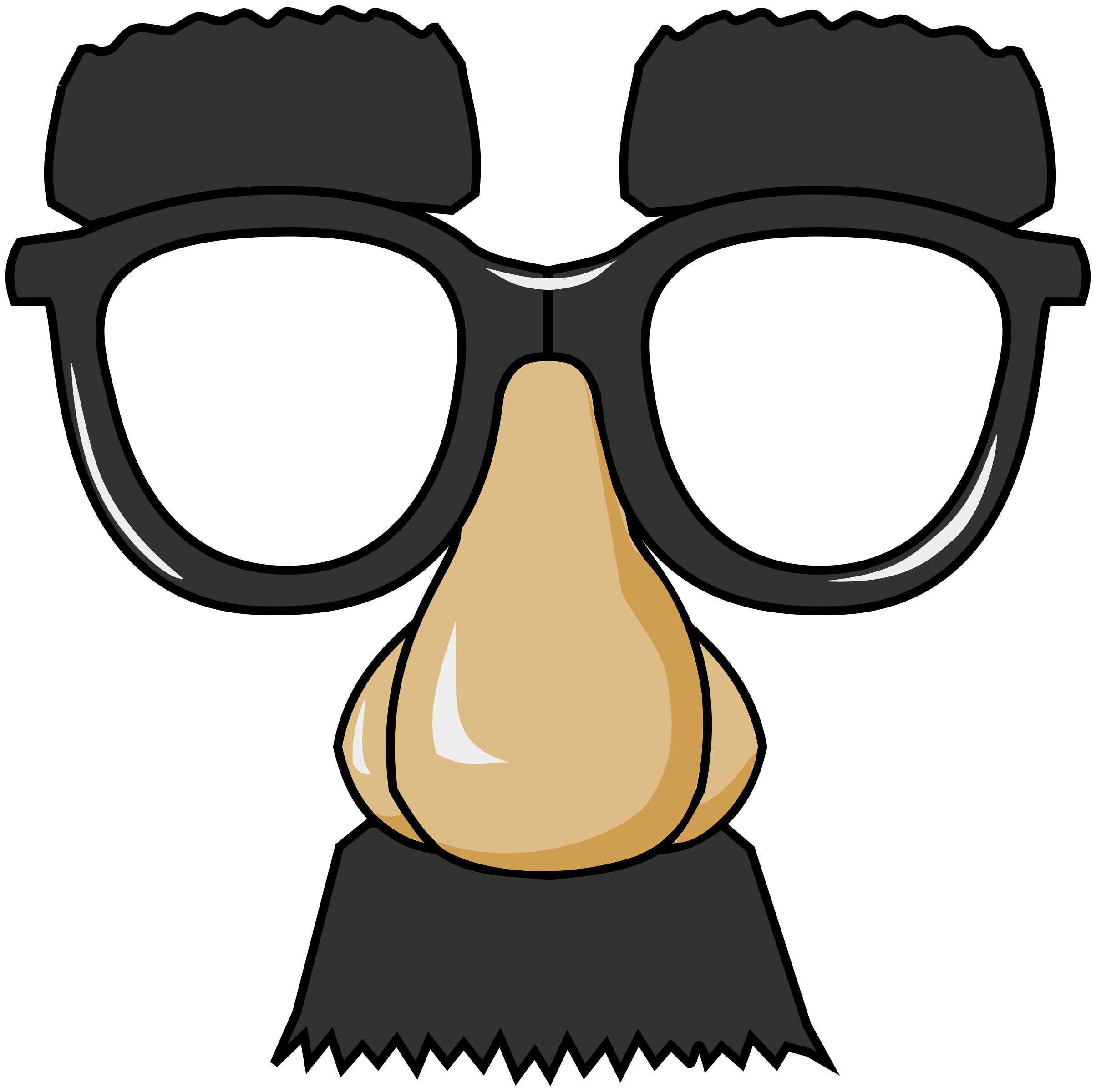 Funny glasses big image. Wolf clipart nose