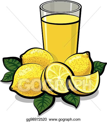 Juice clipart lime juice. Eps illustration fresh lemon