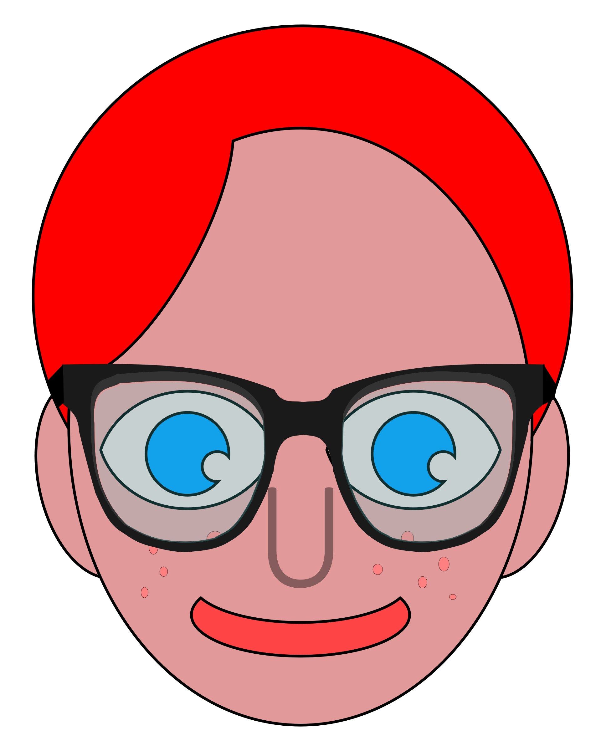 Nerd with glasses big. February clipart nerdy