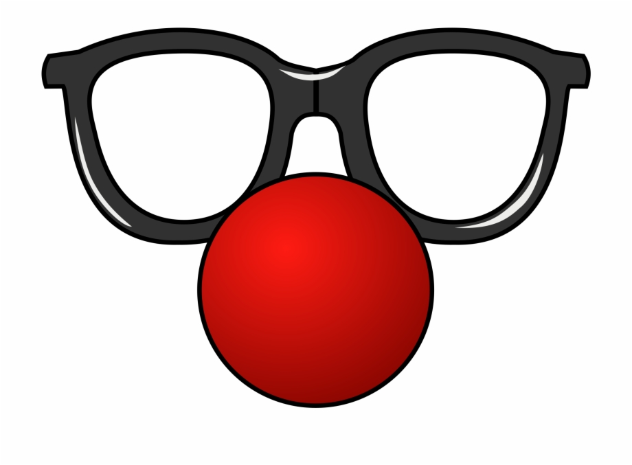 Clipart glasses nose. Funny clown transparent png