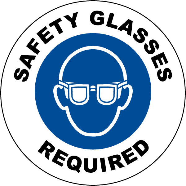 Symbol required floor sign. Clipart glasses safety