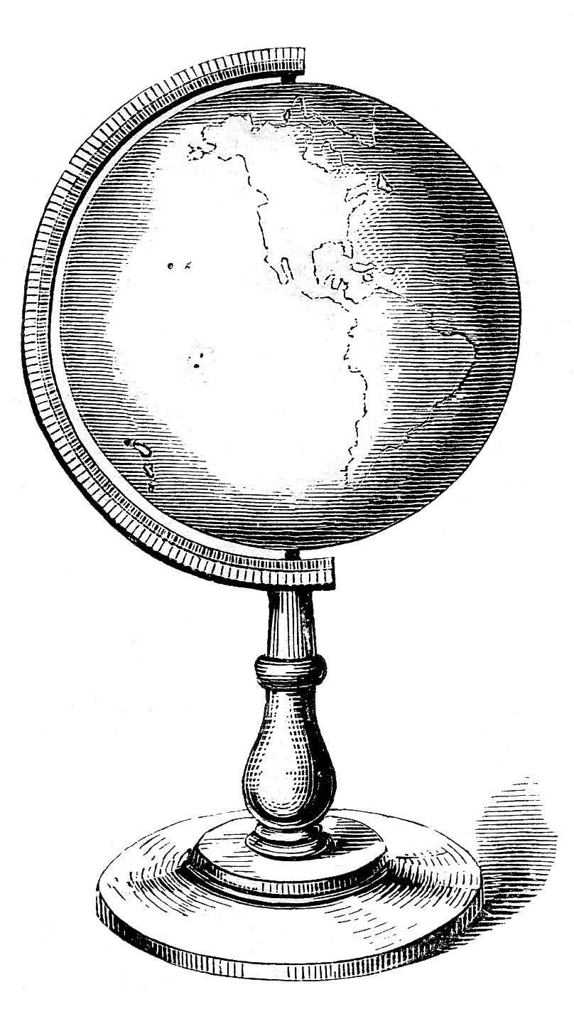 Vintage clip art globes. Clipart globe fancy