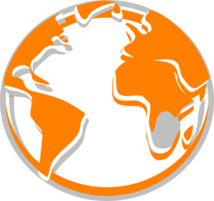 Clipart globe orange. Grey clip art at
