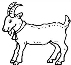 clipart goat black and white