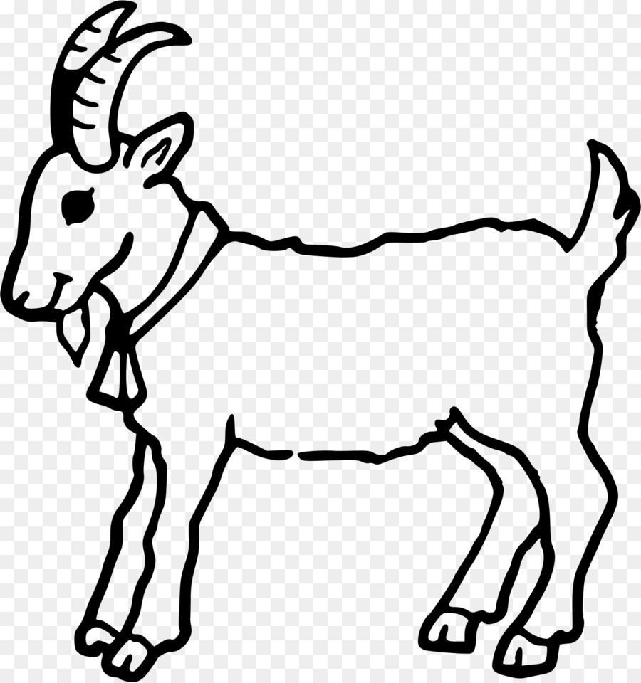 Book black and white. Clipart goat coloring page