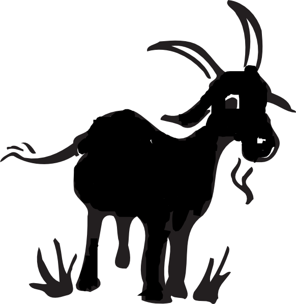 Black clip art at. Goat clipart old goat