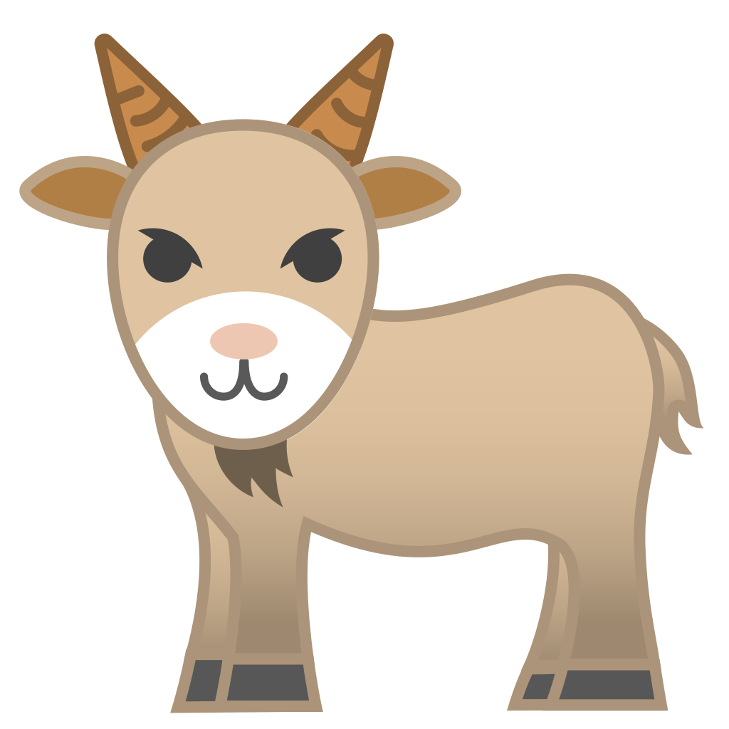 Clipart goat emoji. Icon noto animals nature