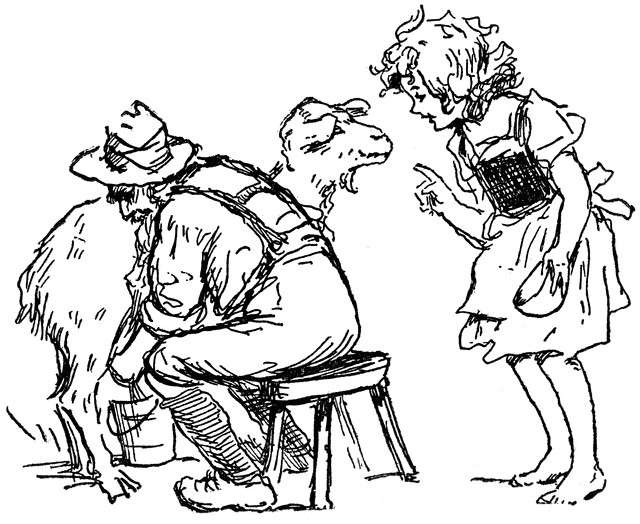 clipart goat milking goat