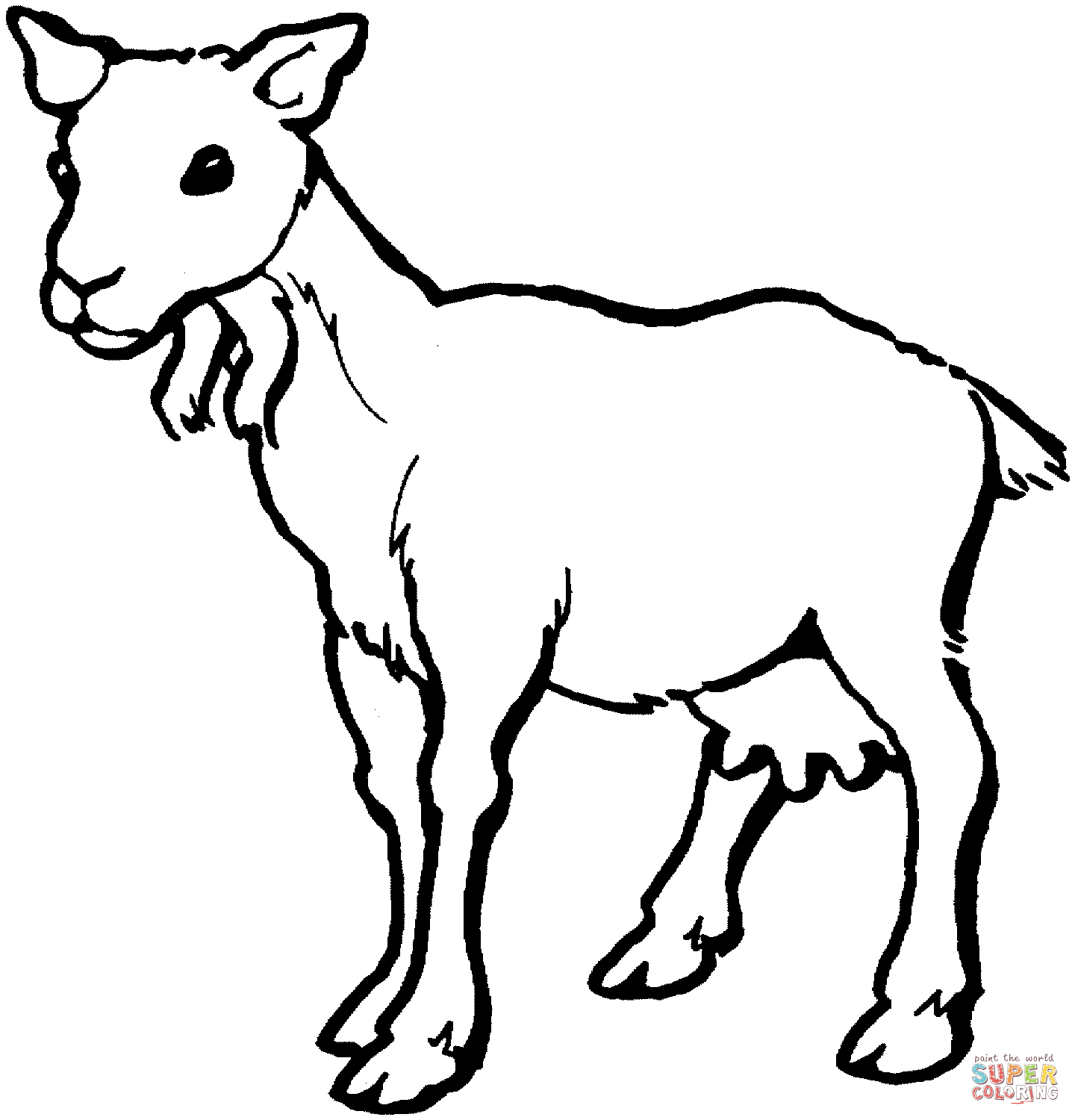 Clipart goat printable. Female coloring page free