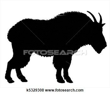 Mountain silhouette stock illustration. Clipart goat wild goat