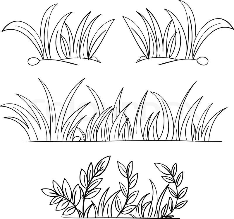 Clipart grass drawing. Black and white vector