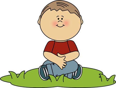 Boy sitting in clip. Clipart grass kid