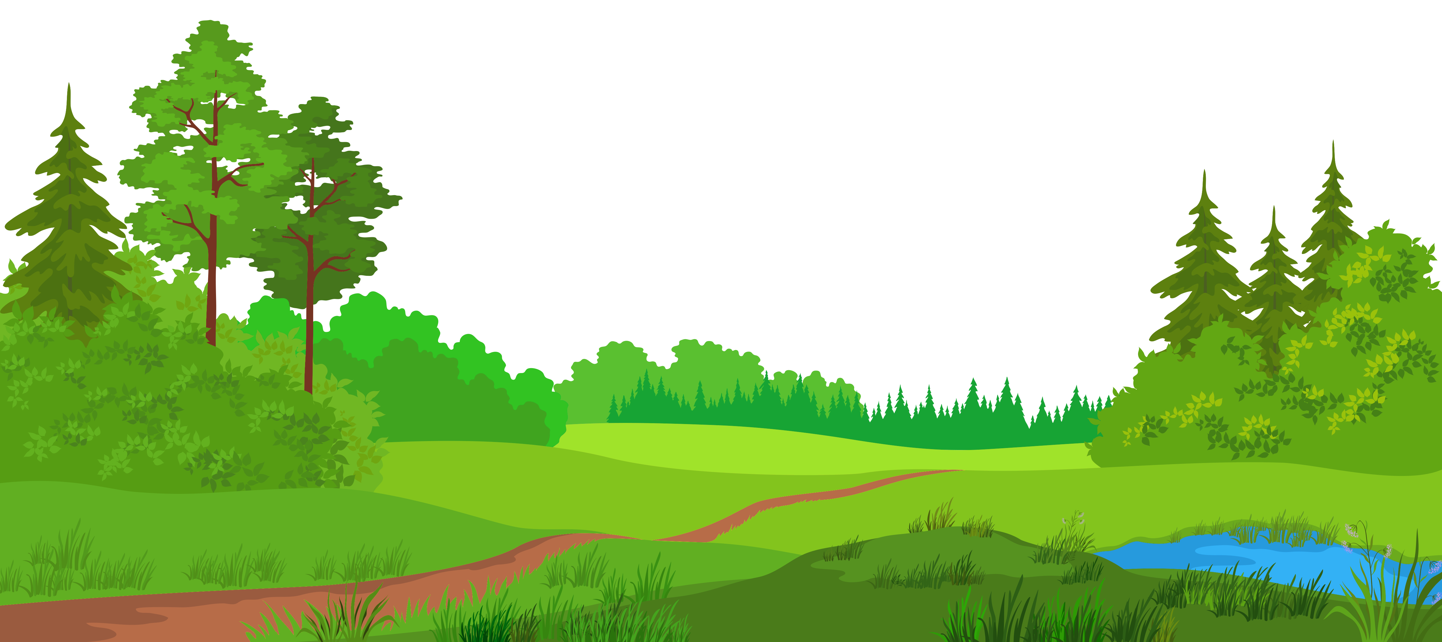 Trail clipart forest scene. Meadow with trees png