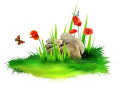 With rocks transparent png. Grass clipart rock