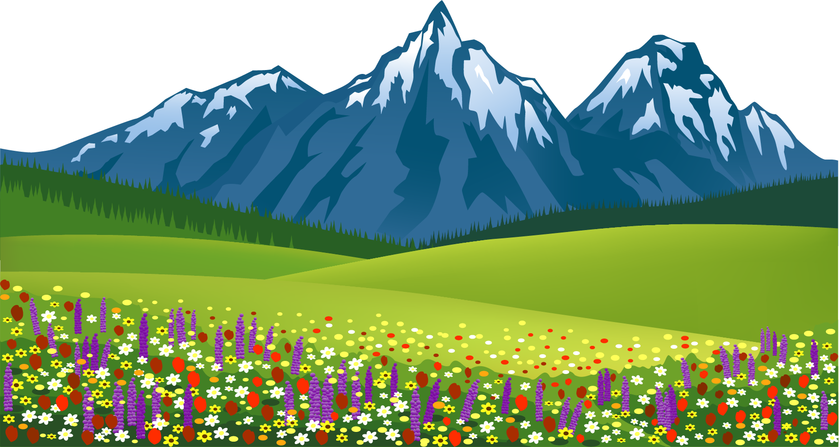 mountain clipart flower