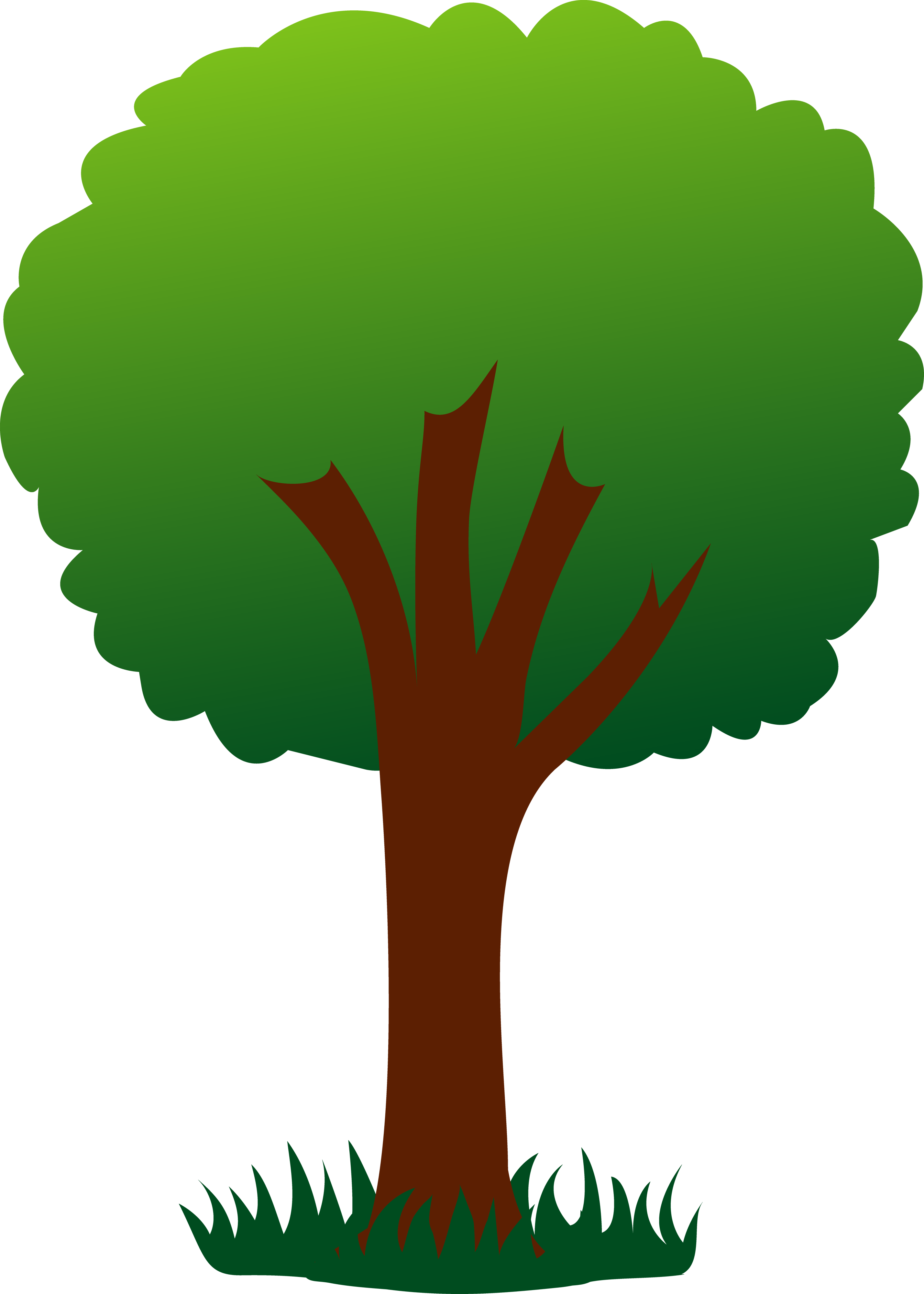 Grass clipart tree. Simple green in free