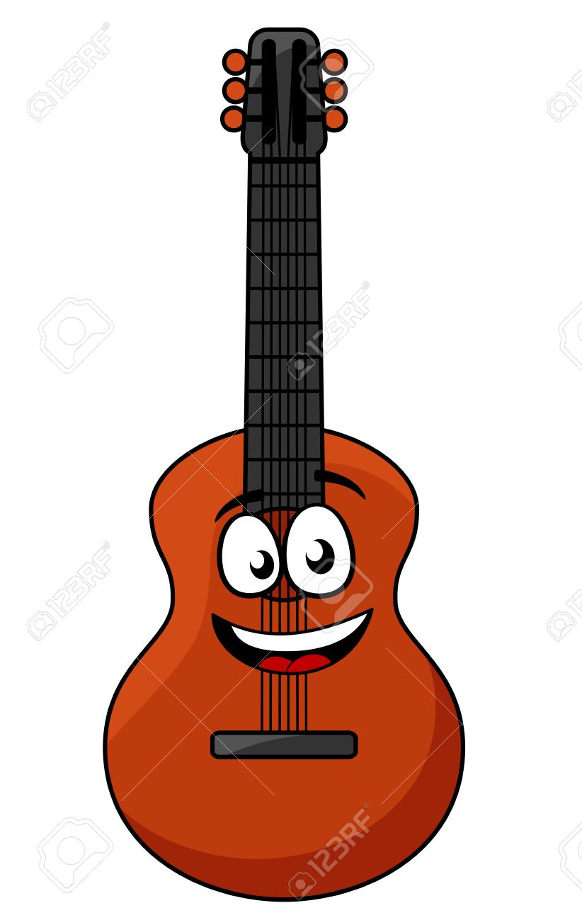 clipart guitar cartoon
