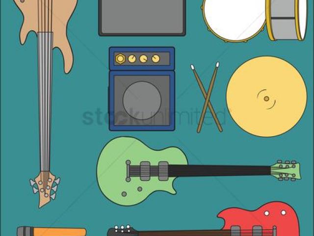 clipart guitar cymbal
