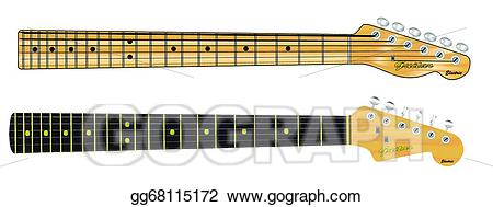 Vector single coil necks. Clipart guitar guitar neck