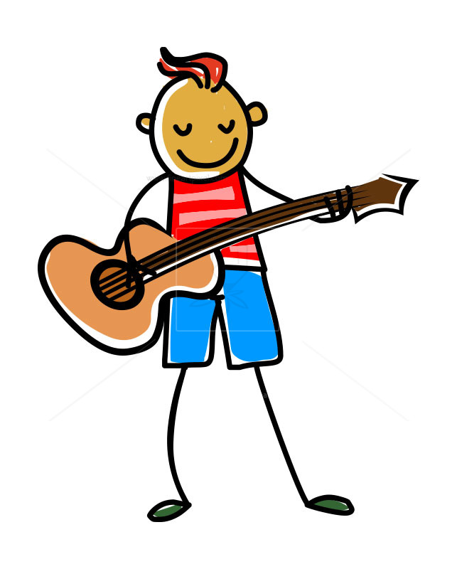 Clipart guitar kid. Player illustration free vectors