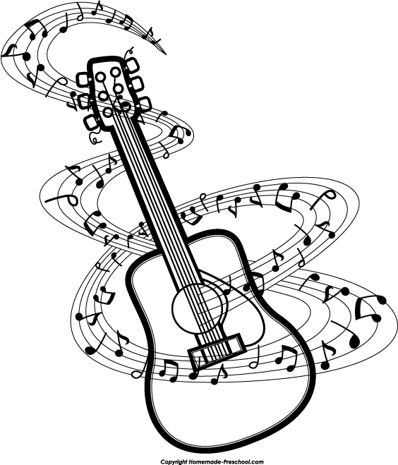 clipart guitar note clipart