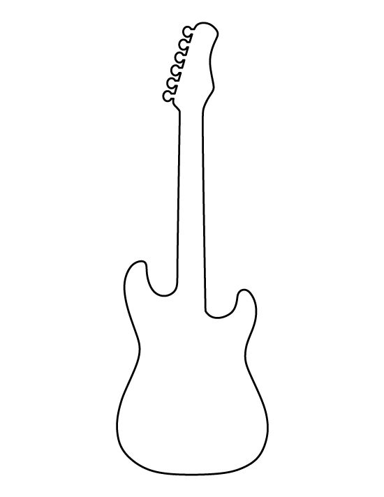 Free outline cliparts download. Guitar clipart printable