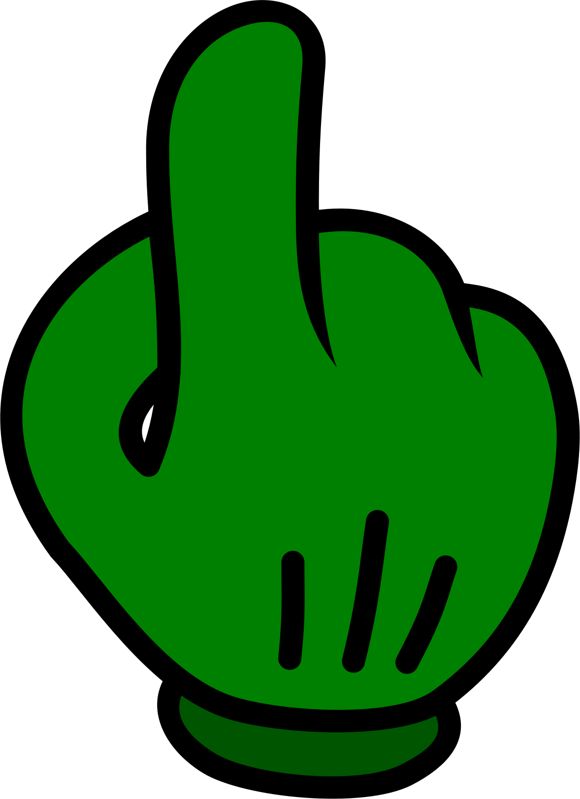 Finger poke big image. Clipart gun green