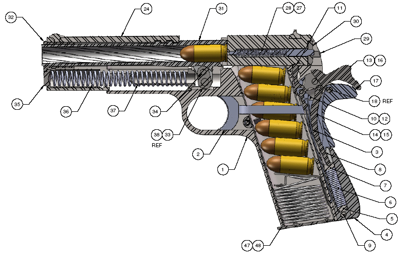 guns clipart m1911