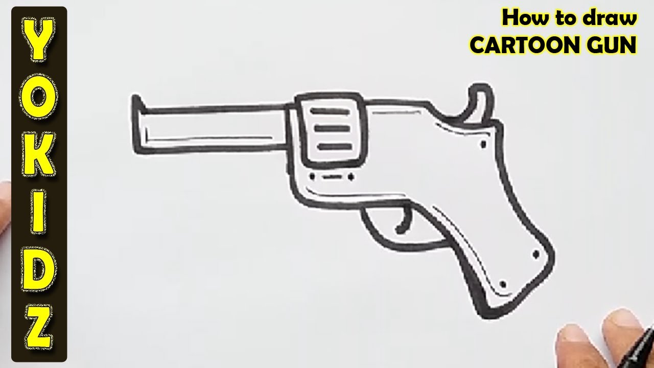 person shooting big gun doodle war