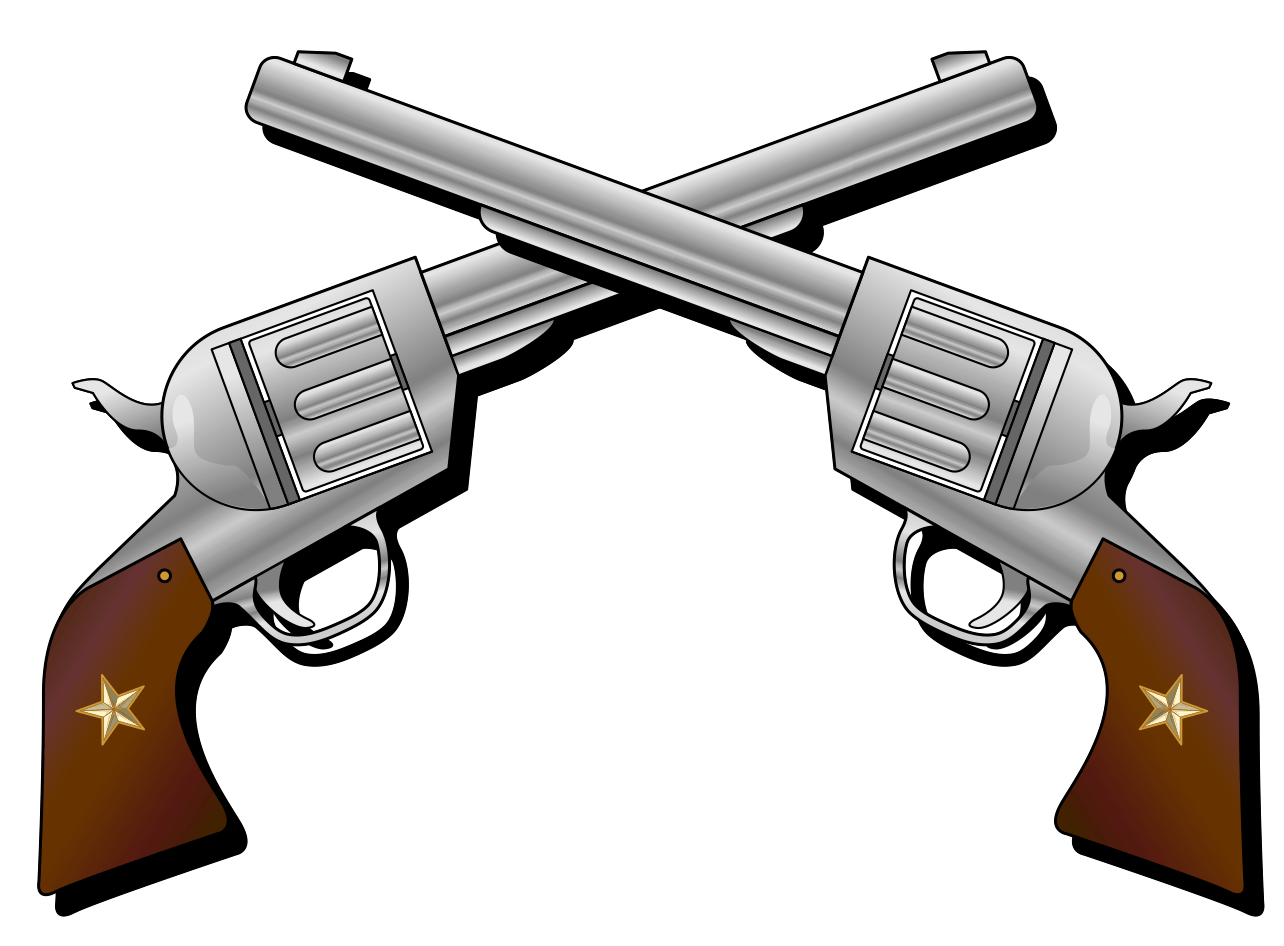 Guns clipart gunslinger. Pistol six shooter free