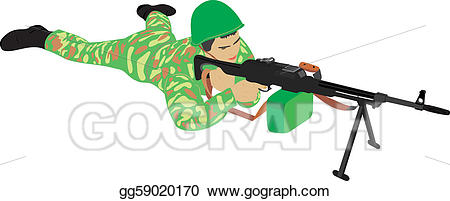 Guns clipart soldier. Vector stock the with