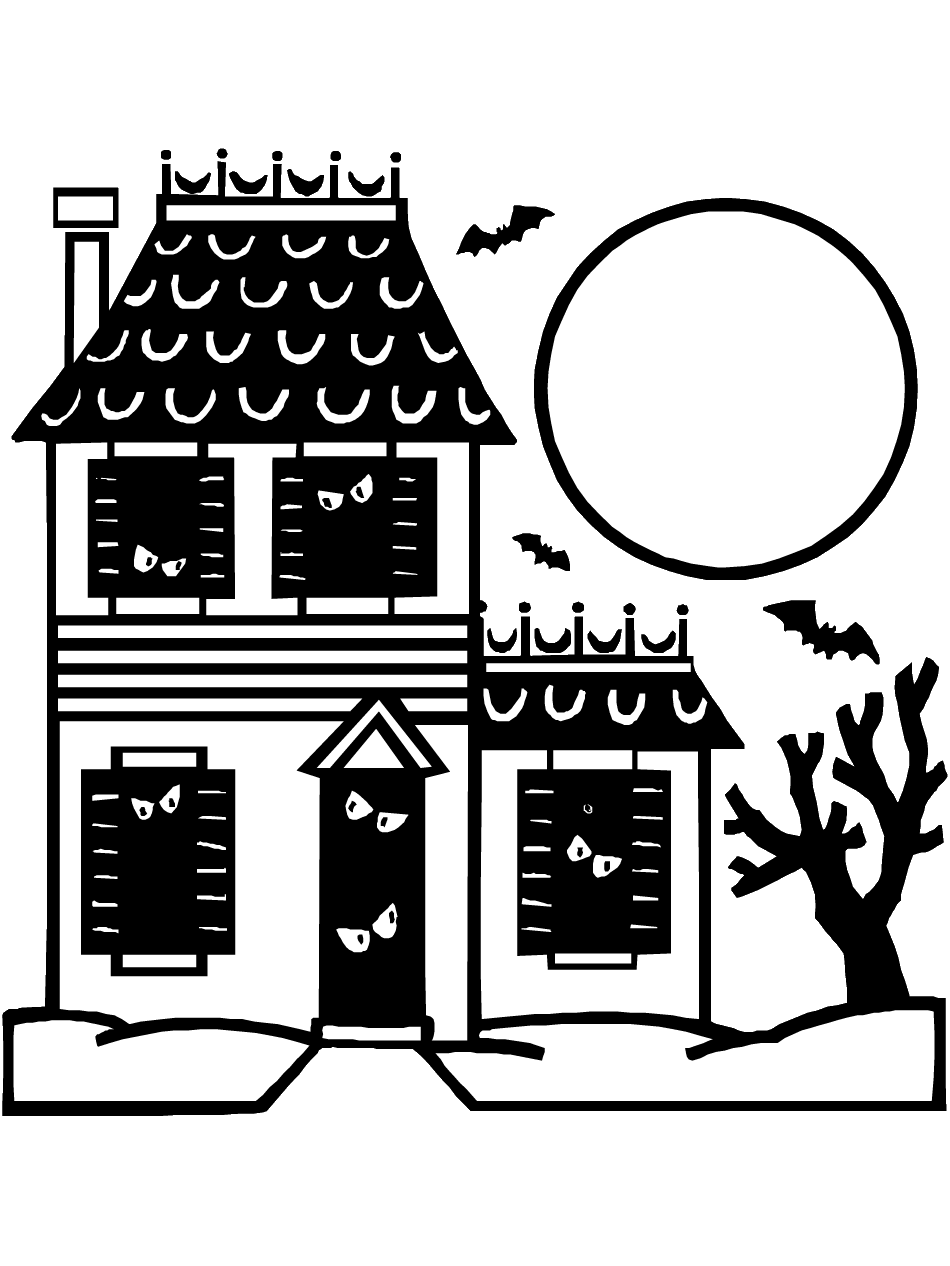 clipart halloween coloring page