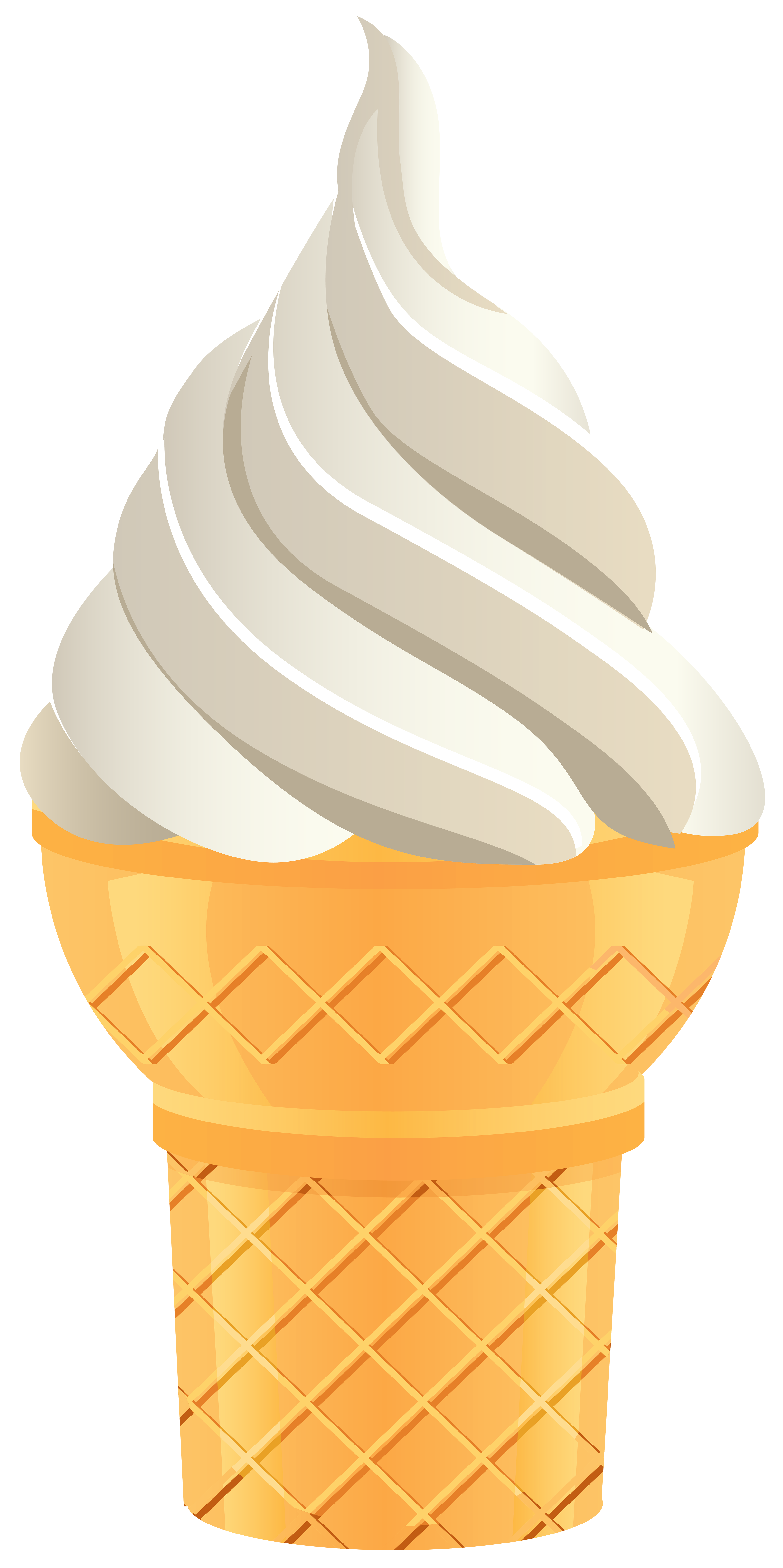 Yogurt clipart transparent background. Vanilla ice cream cone