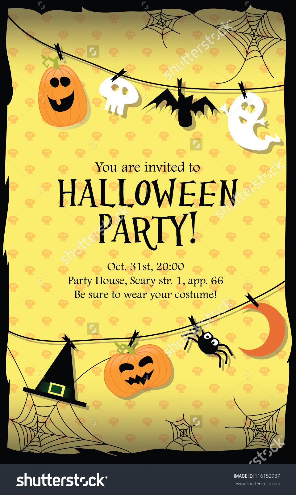 clipart halloween invitation
