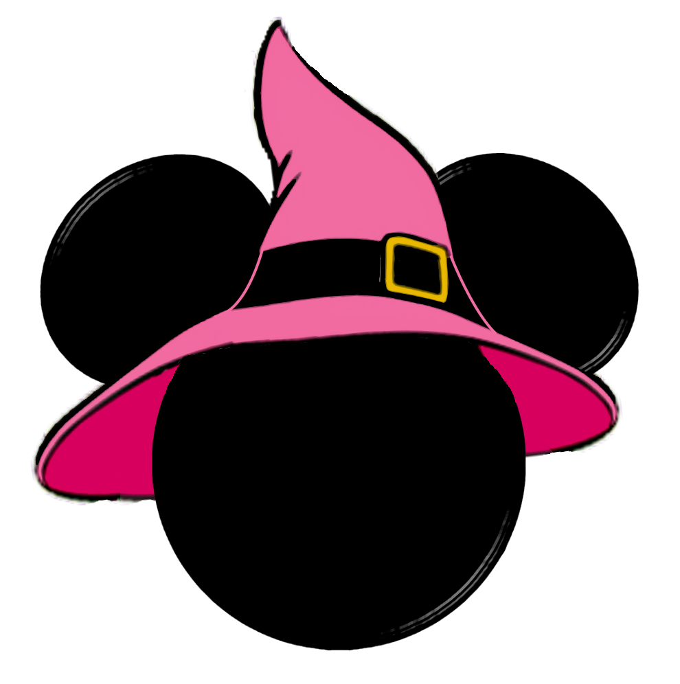Witch clipart minnie mouse. Halloween silhouette with hat