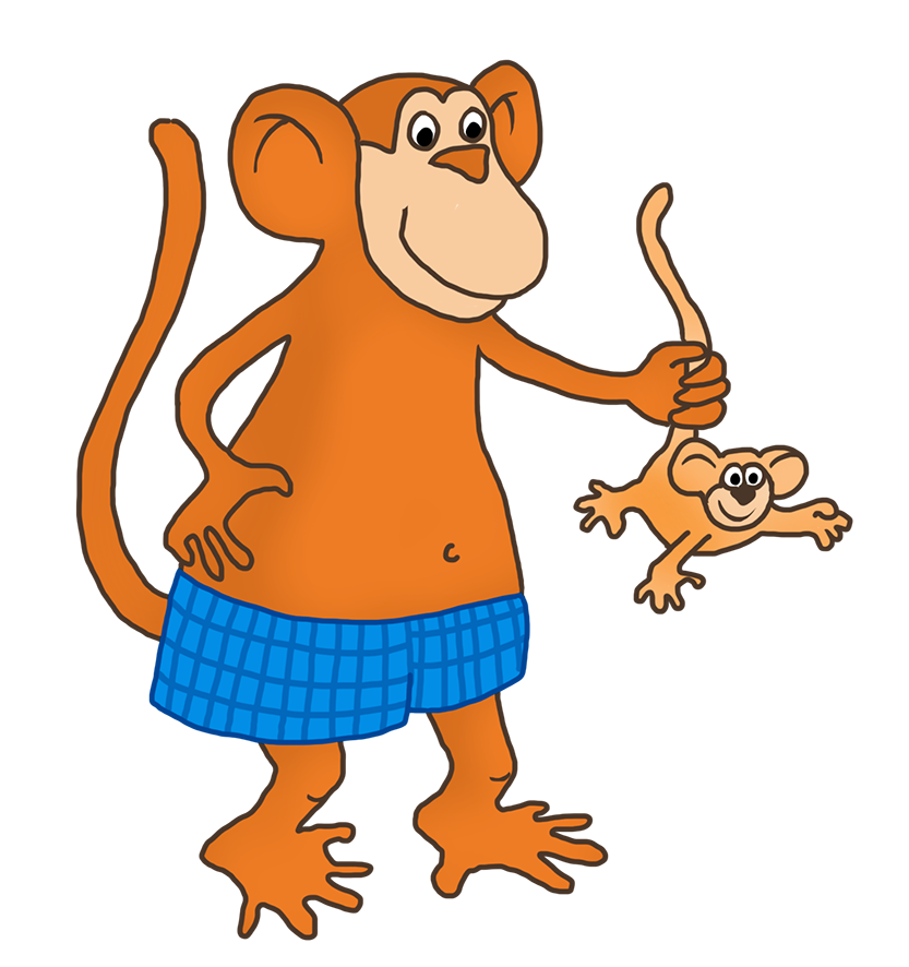 Funny monkey drawings clip. Young clipart young age