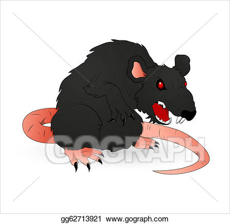 Halloween clipart rat. Vector illustration creepy stock