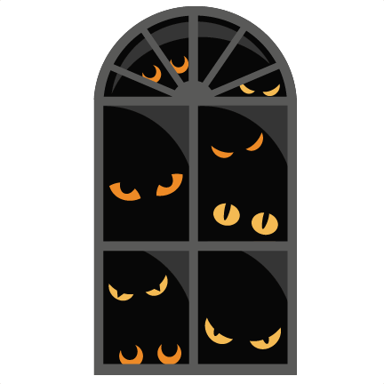 Svg scrapbook cut file. Clipart halloween window