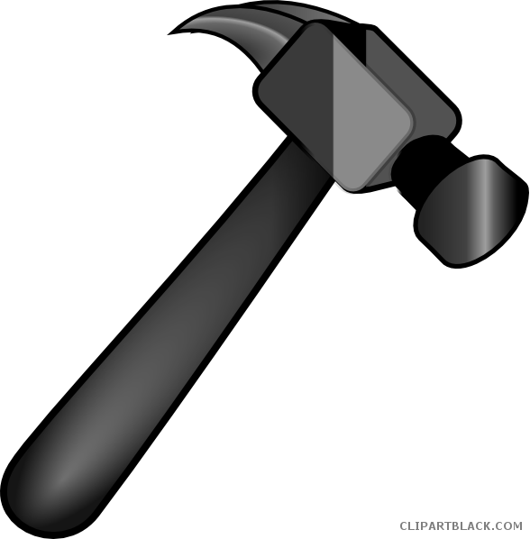clipart hammer black and white