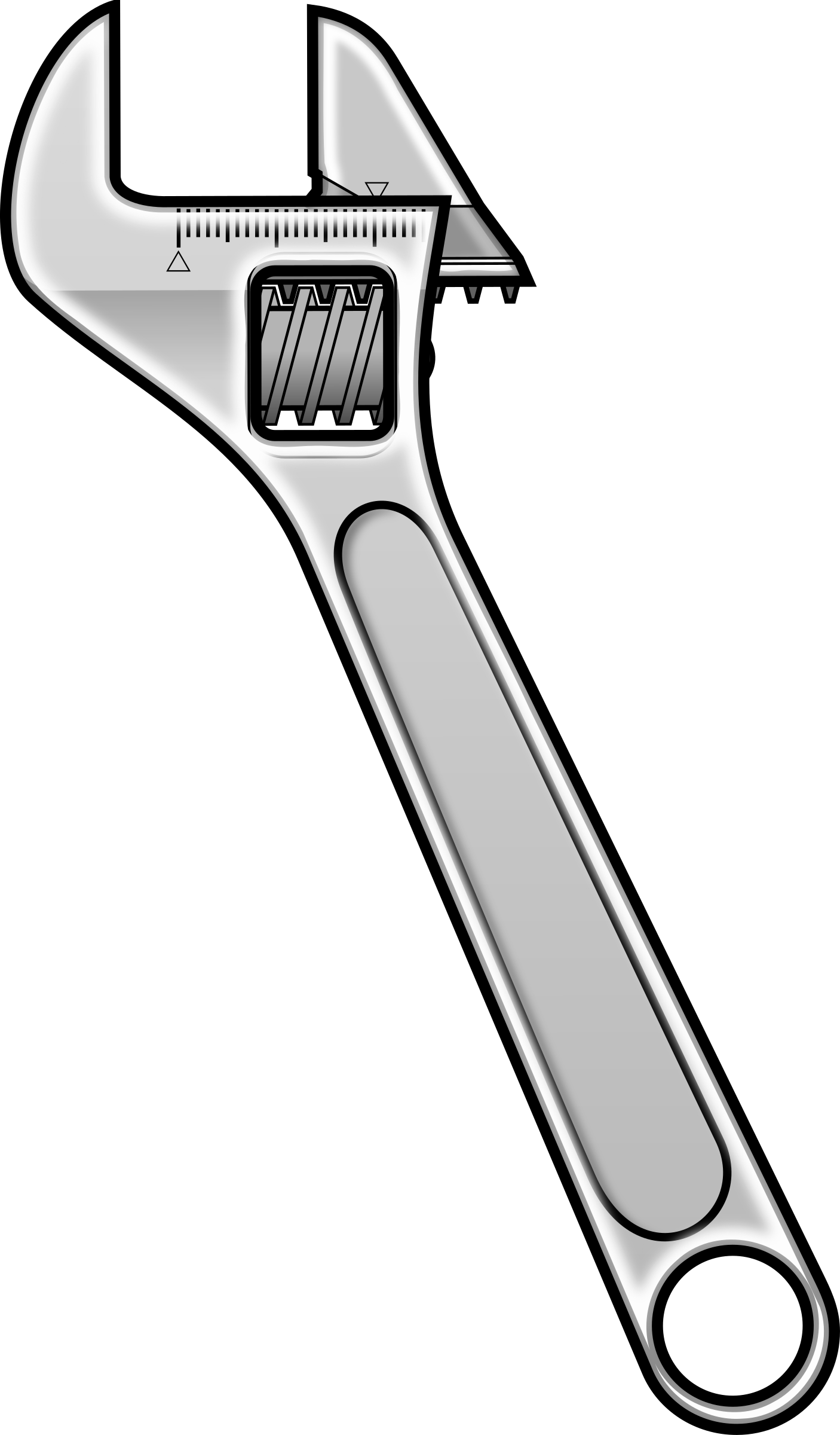 White clipart wrench. Adjustable icon style big
