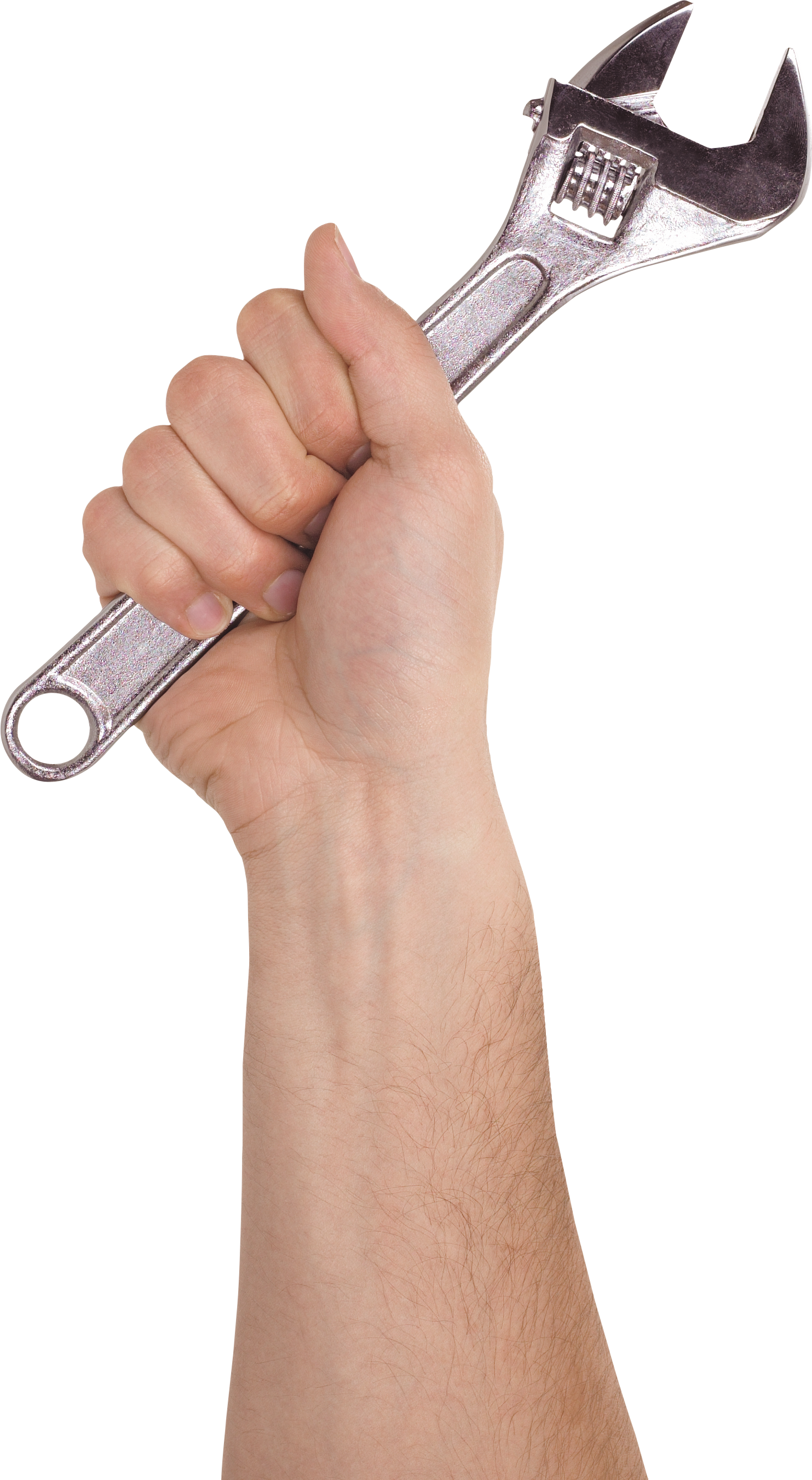 Nail clipart metal object. Hand holding wrench one