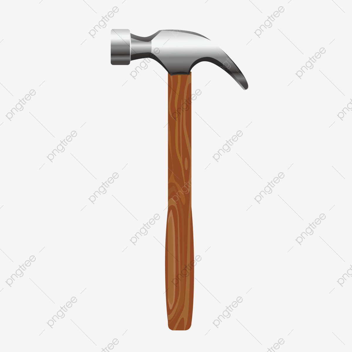 Wooden handle metal cartoon. Clipart hammer home improvement tool