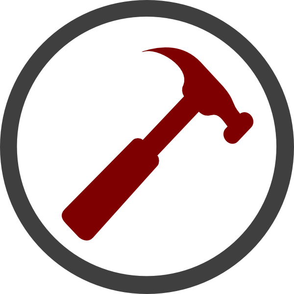 Clipart hammer line art. Red clip at clker