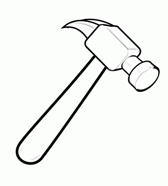 Clipart hammer page. N tools colouring pages