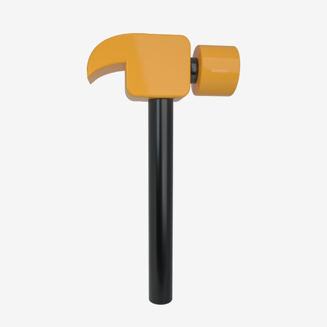 Clipart hammer solid. Black and yellow decoration