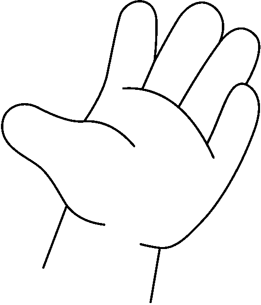 Hand black and white. Hands clipart outline