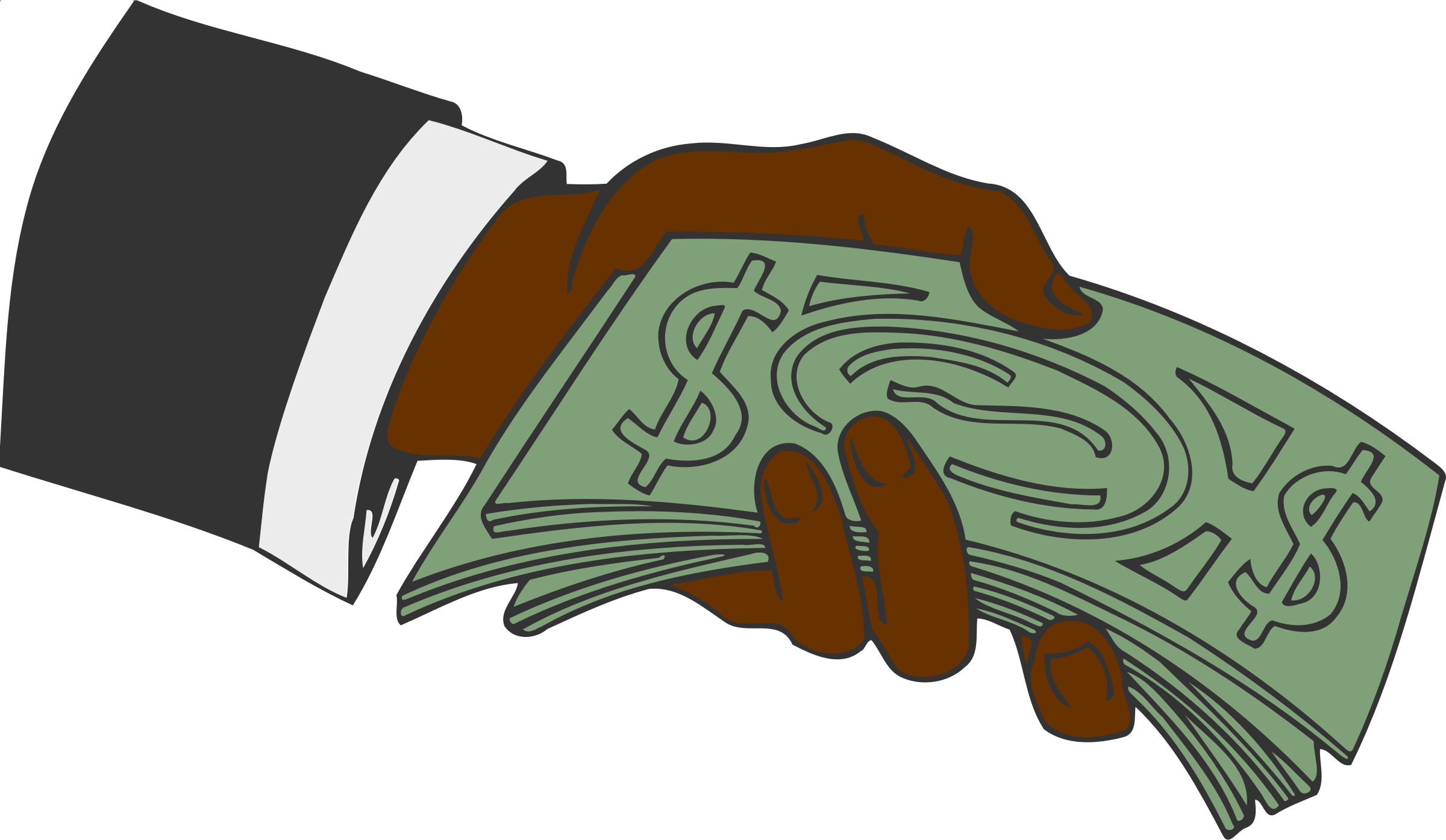Cartoon money png. Clipart hand offering big