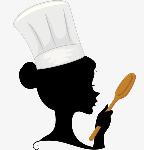 A woman with spoon. Cook clipart personal chef