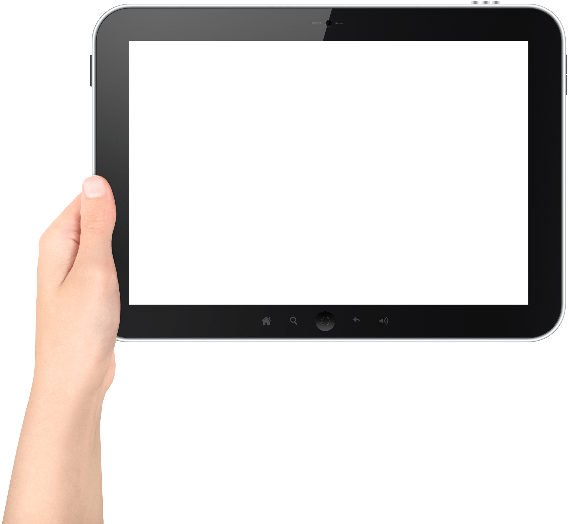 Hand holding tablet transparent. Technology clipart ipad