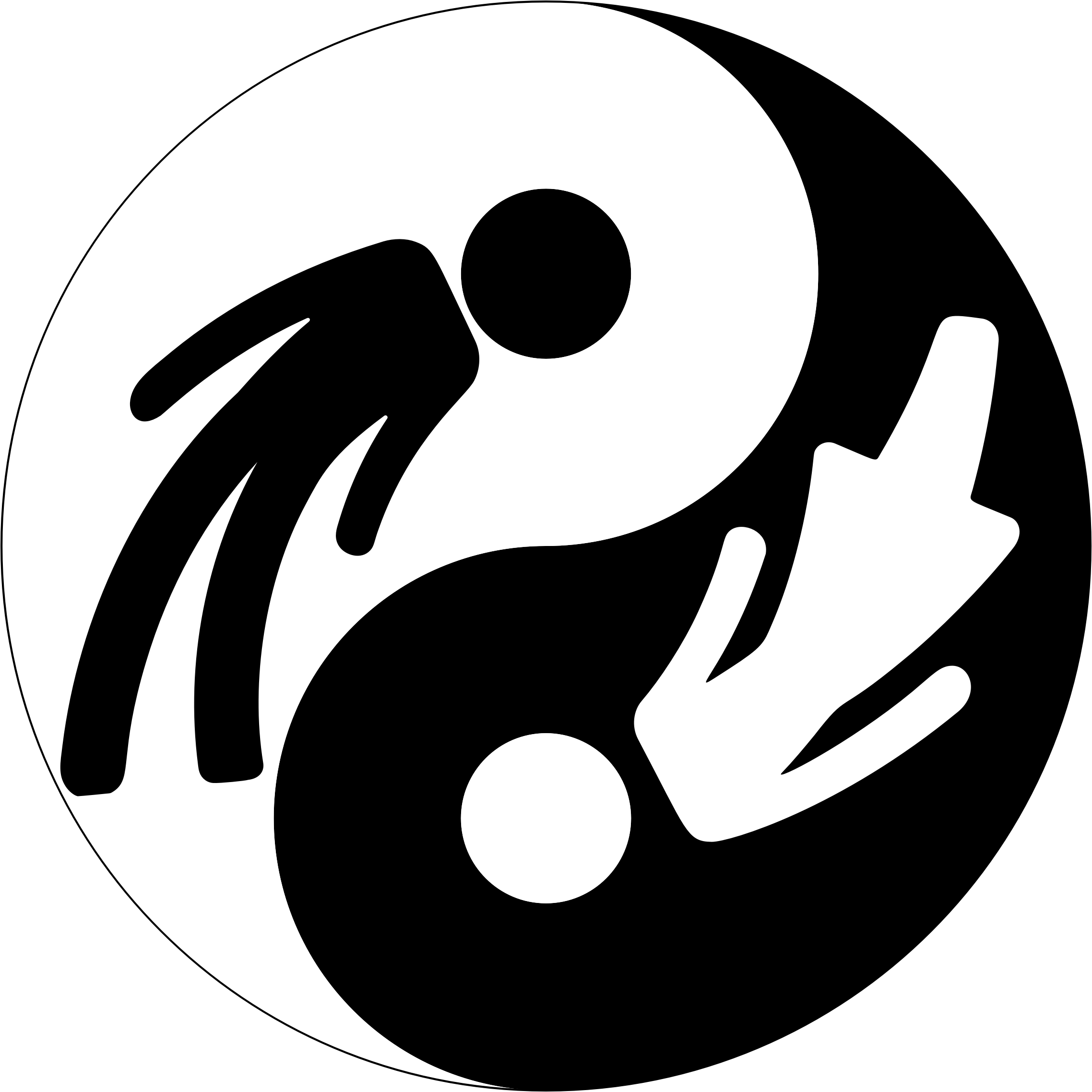 Male female yin yang. Hands clipart feminine